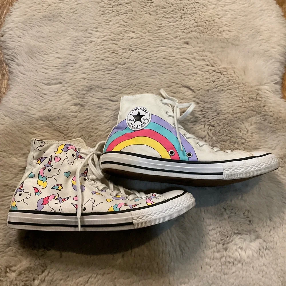 Converse Chuck Taylor All Star Sneakers Unicorn Kids‎ Size 5 Youth Rainbow